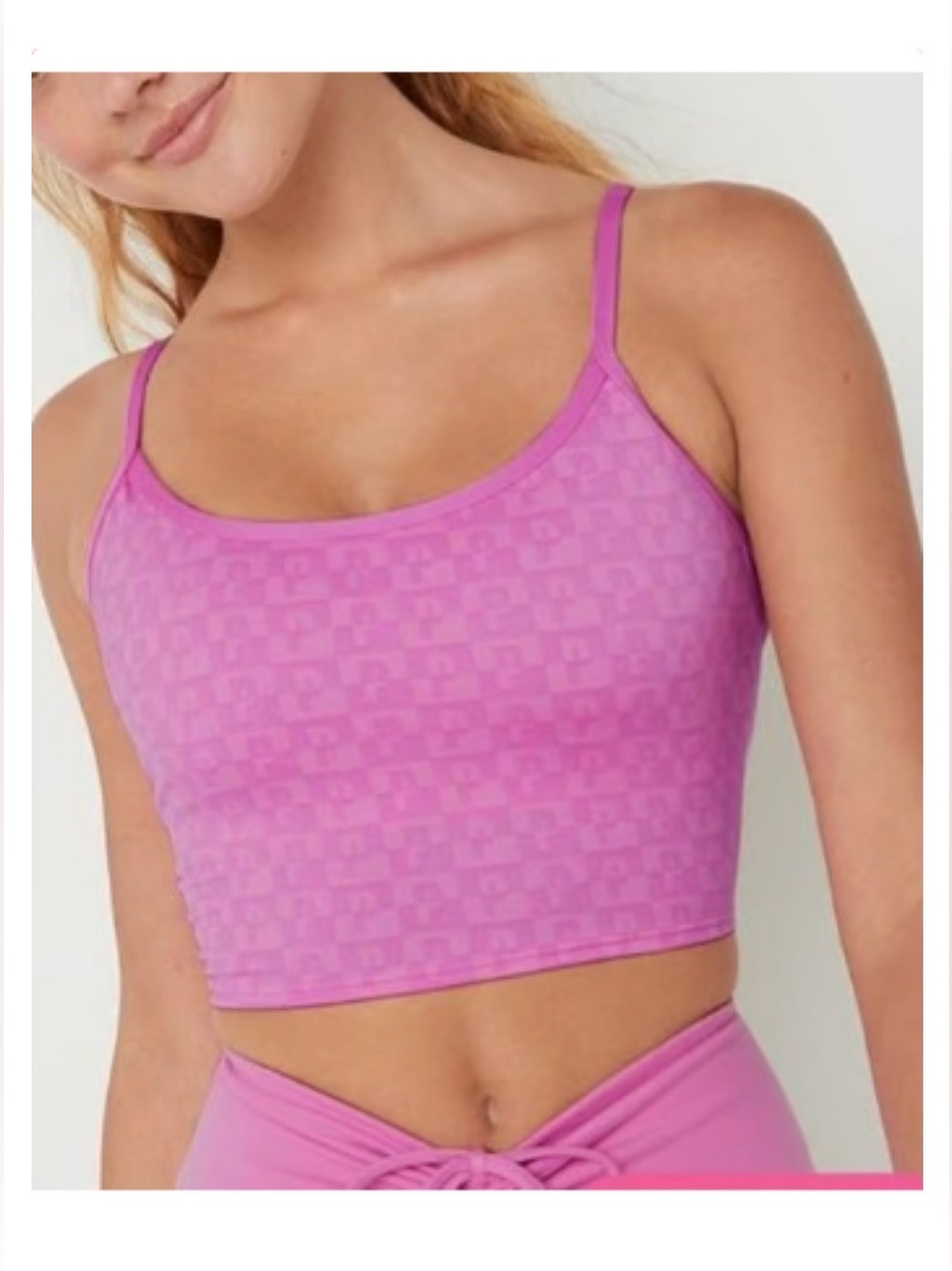 PINK Victoria's Secret Lavender-Pink Seamless Crop Bandeau Cami unlined Size M